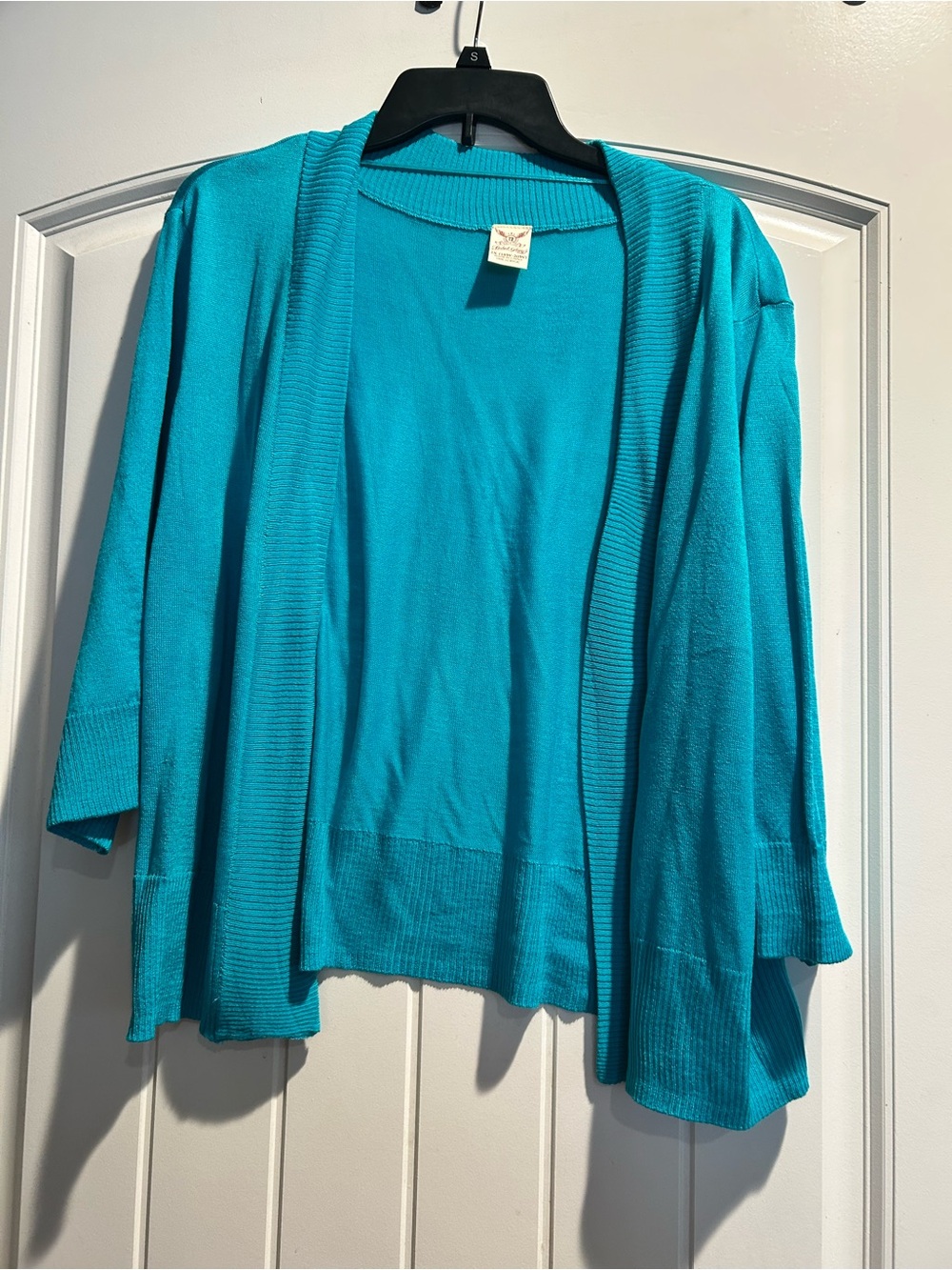 Faded Glory Turquoise Open-Front Cardigan